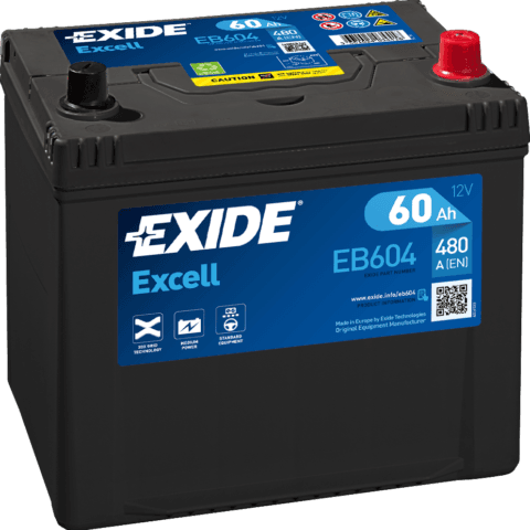 EXIDE EB604 Excell Pb Starterbatterie
12V 60Ah/C20 480A(EN)