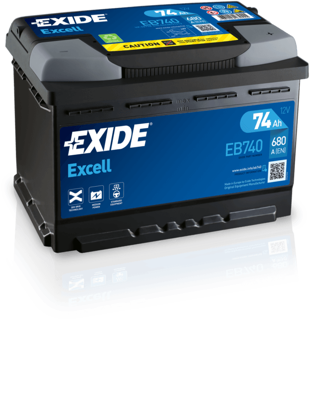 EXIDE EB740 Excell Pb Starterbatterie
12V 74Ah/C20 680A(EN)
