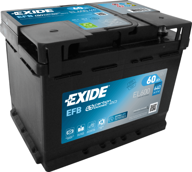 EXIDE EL600 EFB Pb Starterbatterie 
12V 60 AH/C20 - 640A(EN)