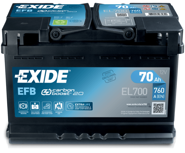 EXIDE EL700 EFB Pb Starterbatterie 
12V 70 AH/C20 - 760A(EN)
