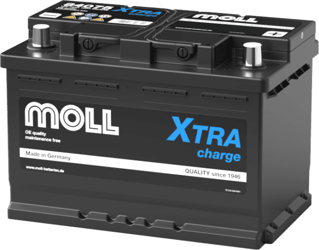 MOLL 84075 "MADE IN GERMANY"
XTRA Charge Starterbatterie 
12V 75Ah(20h) 720A(EN)